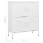 Armoire de rangement Blanc 80x35x101,5 cm Acier – Image 7