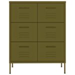 Armoire à tiroirs Vert olive 80x35x101,5 cm Acier – Image 2