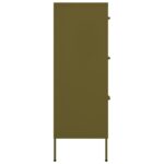 Armoire à tiroirs Vert olive 80x35x101,5 cm Acier – Image 3