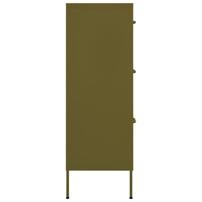Armoire à tiroirs Vert olive 80x35x101,5 cm Acier – Image 3