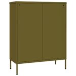 Armoire à tiroirs Vert olive 80x35x101,5 cm Acier – Image 4