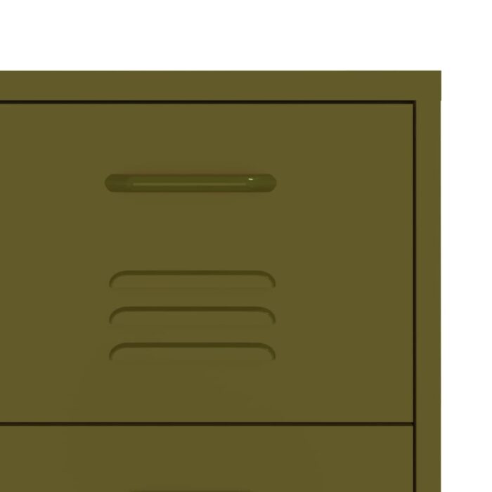 Armoire à tiroirs Vert olive 80x35x101,5 cm Acier – Image 6
