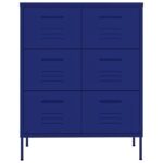 Armoire à tiroirs Bleu marine 80x35x101,5 cm Acier – Image 2