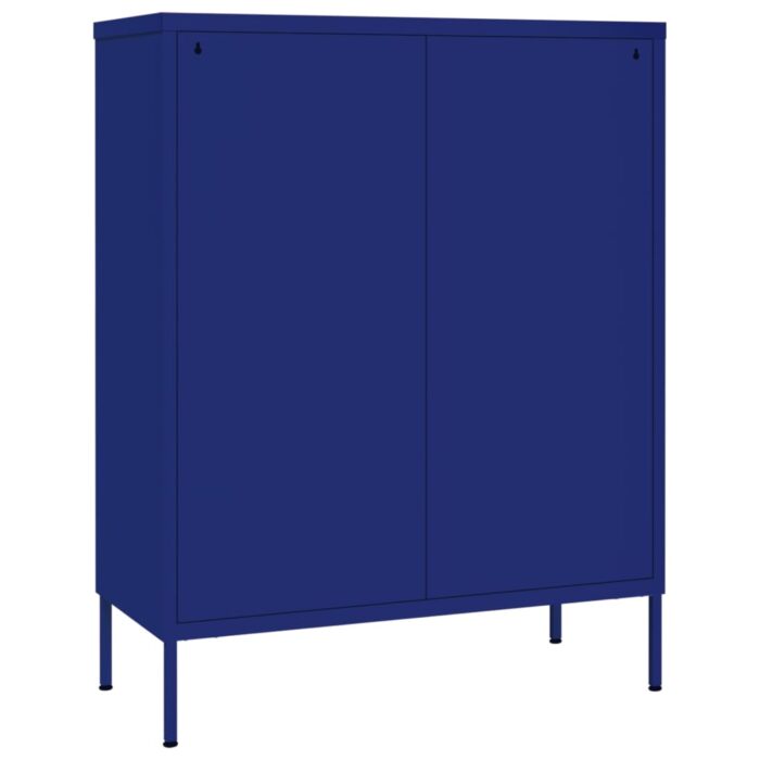 Armoire à tiroirs Bleu marine 80x35x101,5 cm Acier – Image 4