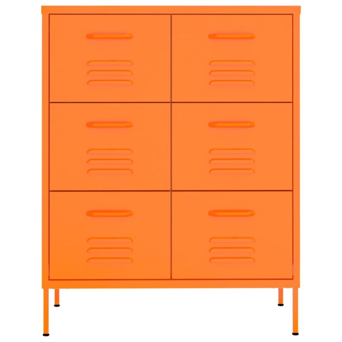 Armoire à tiroirs Orange 80x35x101,5 cm Acier – Image 2