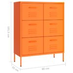 Armoire à tiroirs Orange 80x35x101,5 cm Acier – Image 7