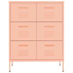 Armoire à tiroirs Rose 80x35x101,5 cm Acier – Image 2