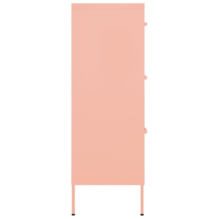 Armoire à tiroirs Rose 80x35x101,5 cm Acier – Image 3