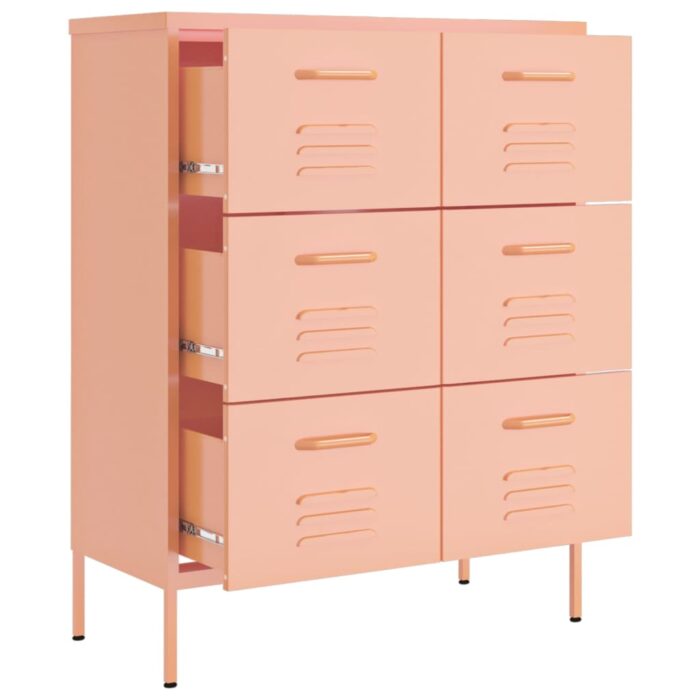 Armoire à tiroirs Rose 80x35x101,5 cm Acier – Image 5