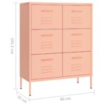Armoire à tiroirs Rose 80x35x101,5 cm Acier – Image 7
