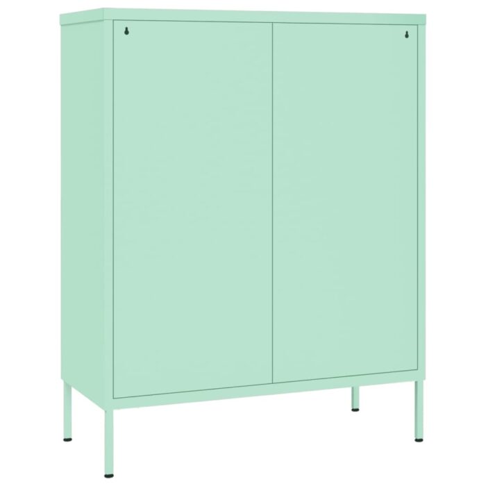 Armoire à tiroirs Vert menthe 80x35x101,5 cm Acier – Image 4