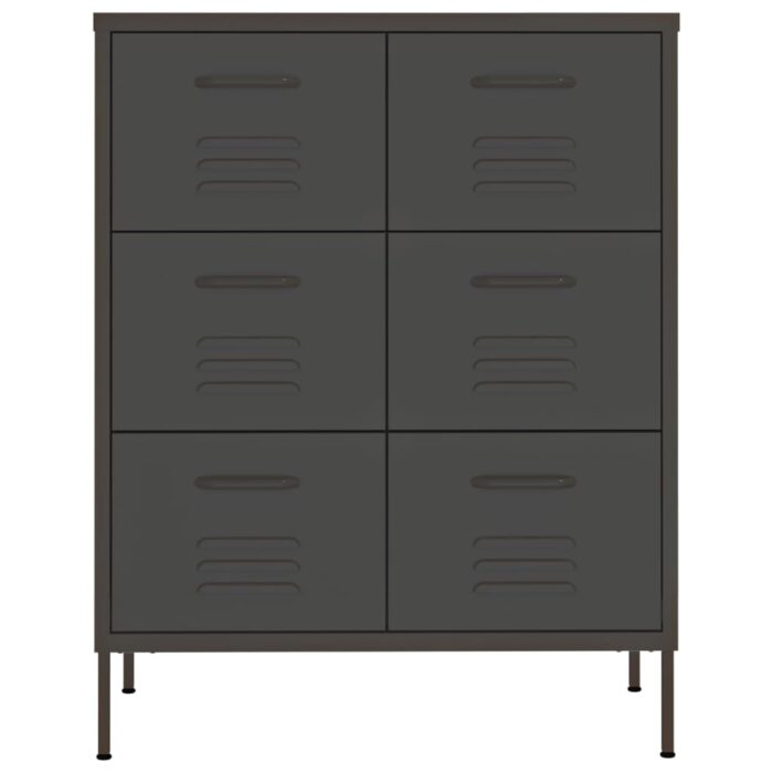 Armoire à tiroirs Anthracite 80x35x101,5 cm Acier – Image 2