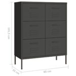 Armoire à tiroirs Anthracite 80x35x101,5 cm Acier – Image 7