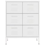 Armoire à tiroirs Blanc 80x35x101,5 cm Acier – Image 2