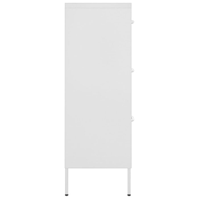 Armoire à tiroirs Blanc 80x35x101,5 cm Acier – Image 3