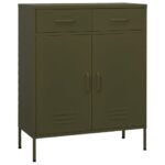 Armoire de rangement Vert olive 80x35x101,5 cm Acier