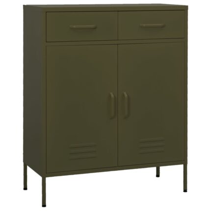 Armoire de rangement Vert olive 80x35x101,5 cm Acier