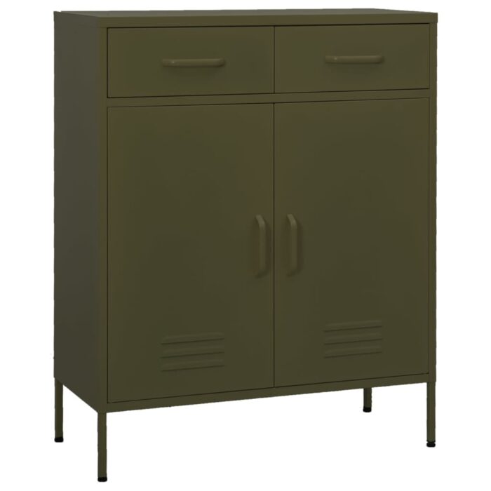 Armoire de rangement Vert olive 80x35x101,5 cm Acier – Image 1