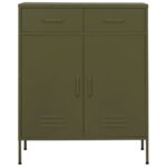 Armoire de rangement Vert olive 80x35x101,5 cm Acier – Image 4