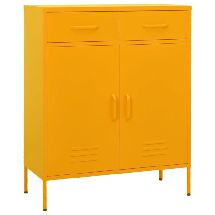 Armoire de rangement Jaune moutarde 80x35x101,5 cm Acier – Image 1