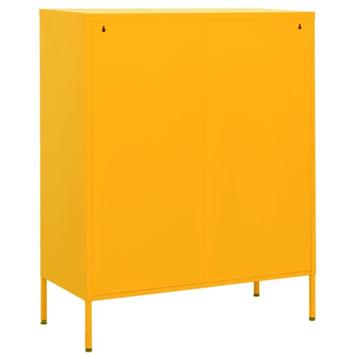 Armoire de rangement Jaune moutarde 80x35x101,5 cm Acier – Image 6