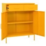 Armoire de rangement Jaune moutarde 80x35x101,5 cm Acier – Image 7