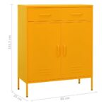 Armoire de rangement Jaune moutarde 80x35x101,5 cm Acier – Image 9