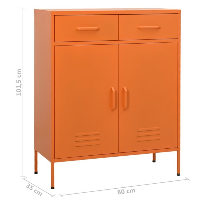 Armoire de rangement Orange 80x35x101,5 cm Acier – Image 9