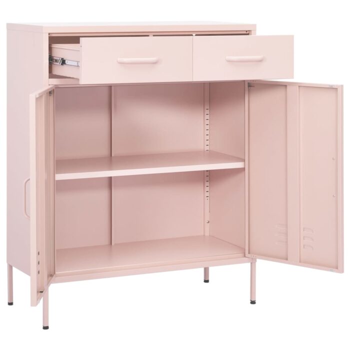 Armoire de rangement Rose 80x35x101,5 cm Acier – Image 7