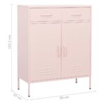 Armoire de rangement Rose 80x35x101,5 cm Acier – Image 9