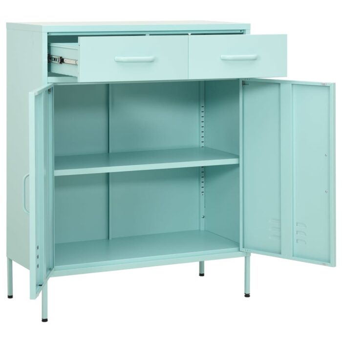 Armoire de rangement Vert menthe 80x35x101,5 cm Acier – Image 7