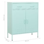 Armoire de rangement Vert menthe 80x35x101,5 cm Acier – Image 9