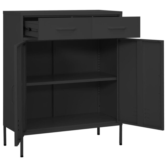 Armoire de rangement Anthracite 80x35x101,5 cm Acier – Image 7
