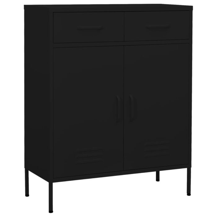VXL8720286564721_a_en_hd_1.jpg Armoire de rangement Noir 80x35x101,5 cm Acier – Image 1