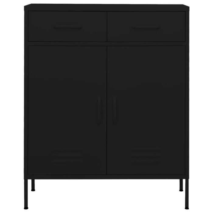 Armoire de rangement Noir 80x35x101,5 cm Acier – Image 4