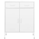 Armoire de rangement Blanc 80x35x101,5 cm Acier – Image 4