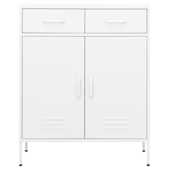 Armoire de rangement Blanc 80x35x101,5 cm Acier – Image 4