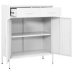 Armoire de rangement Blanc 80x35x101,5 cm Acier – Image 7