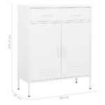 Armoire de rangement Blanc 80x35x101,5 cm Acier – Image 9