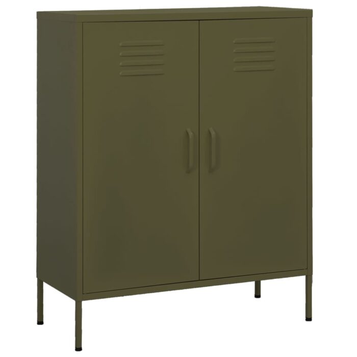 Armoire de rangement Vert olive 80x35x101,5 cm Acier – Image 1