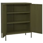 Armoire de rangement Vert olive 80x35x101,5 cm Acier – Image 3
