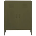Armoire de rangement Vert olive 80x35x101,5 cm Acier – Image 4