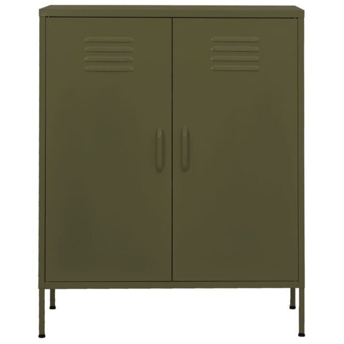 Armoire de rangement Vert olive 80x35x101,5 cm Acier – Image 4