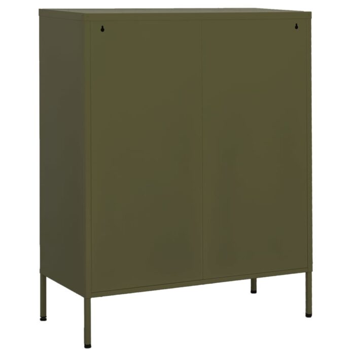 Armoire de rangement Vert olive 80x35x101,5 cm Acier – Image 6