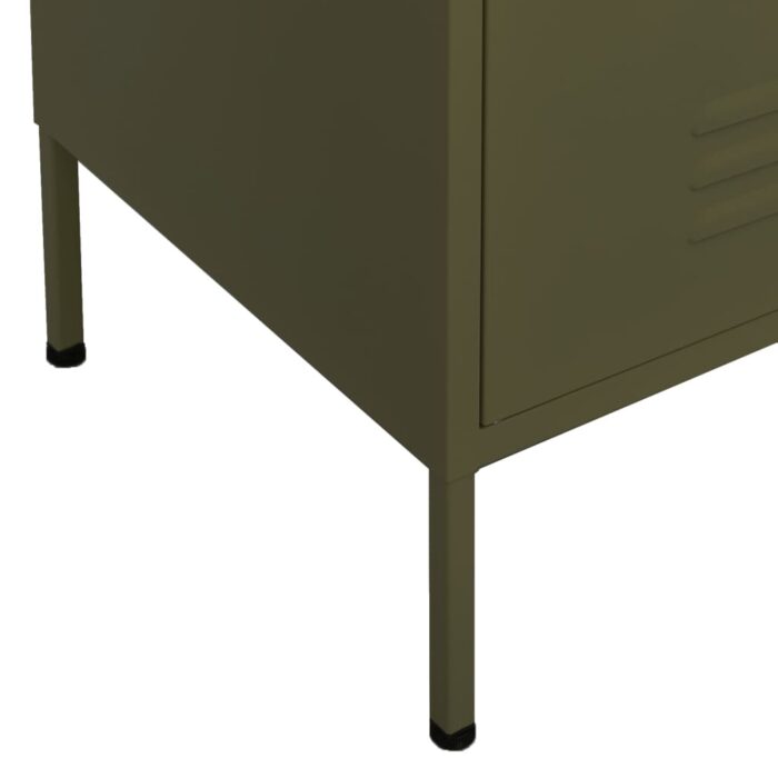 Armoire de rangement Vert olive 80x35x101,5 cm Acier – Image 7