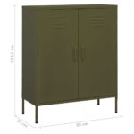 Armoire de rangement Vert olive 80x35x101,5 cm Acier – Image 8