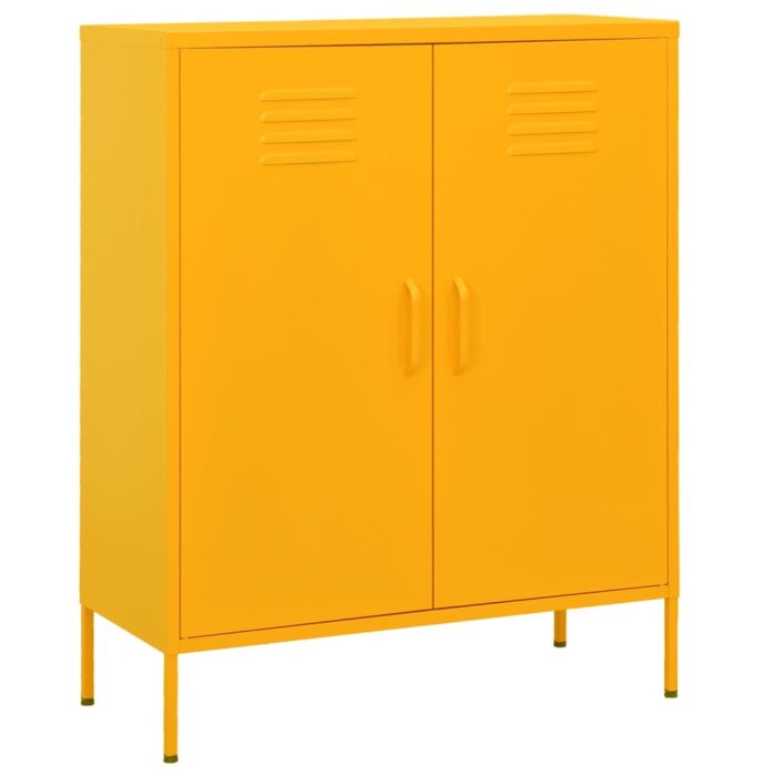 Armoire de rangement Jaune moutarde 80x35x101,5 cm Acier – Image 1