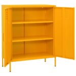 Armoire de rangement Jaune moutarde 80x35x101,5 cm Acier – Image 3