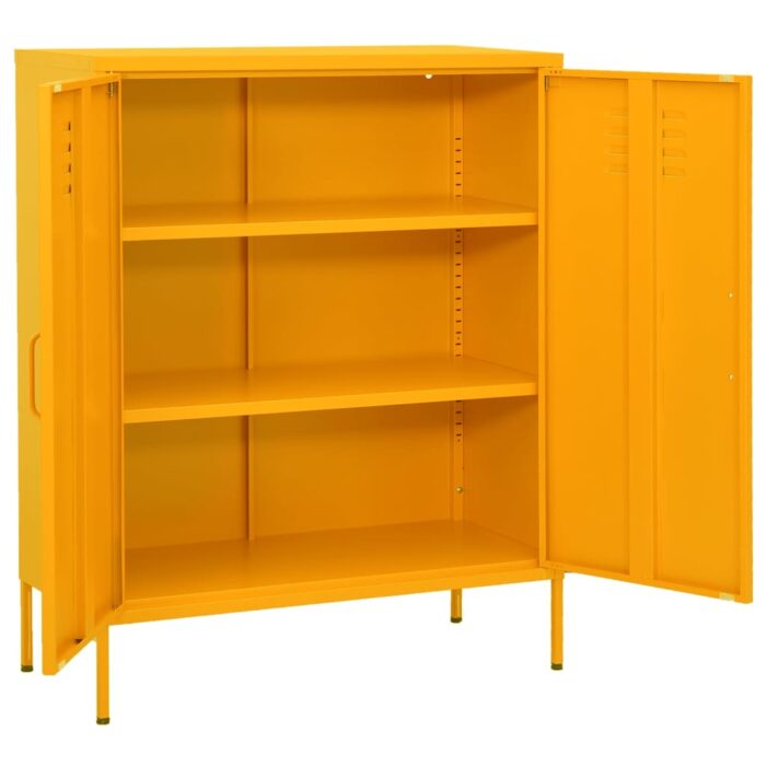 Armoire de rangement Jaune moutarde 80x35x101,5 cm Acier – Image 3