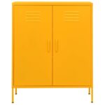 Armoire de rangement Jaune moutarde 80x35x101,5 cm Acier – Image 4